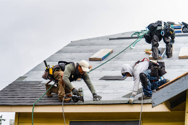 Professional Gutter Installation technician working in Cazenovia, NY